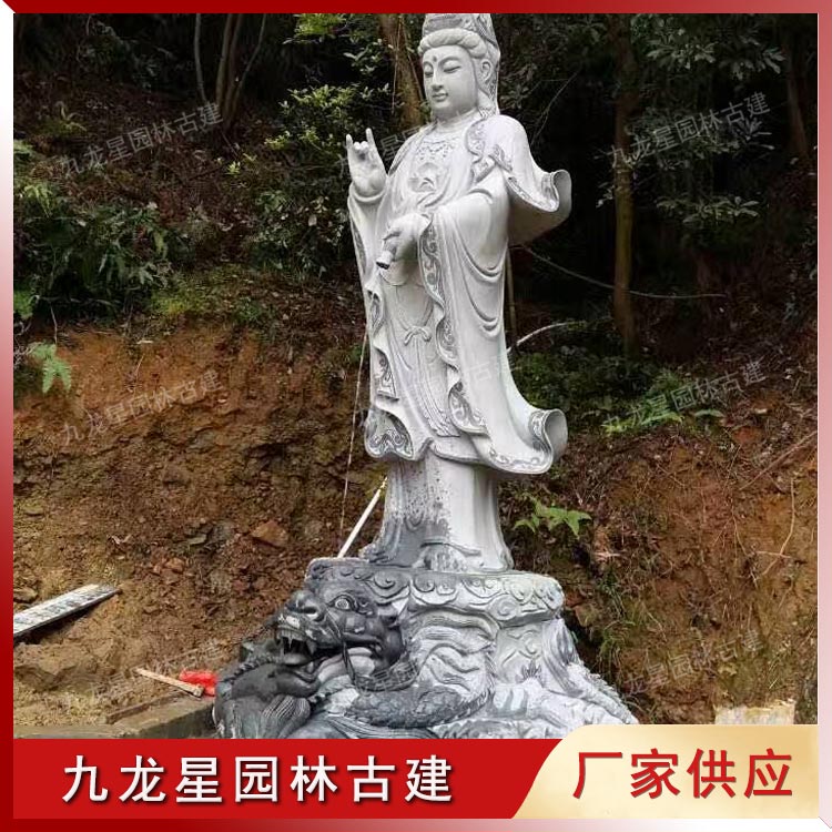 石雕騎龍觀音圖片
